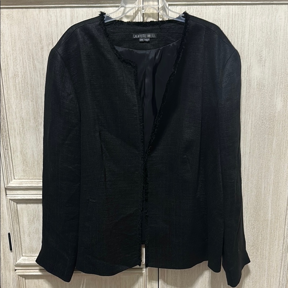 EUC Lafayette 148 Black Blazer Size 24